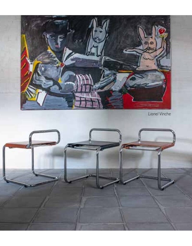 Be. Classics Be Classic Tabouret lage  kruk met rugleuning CG71-B-H40 Chrome Leather