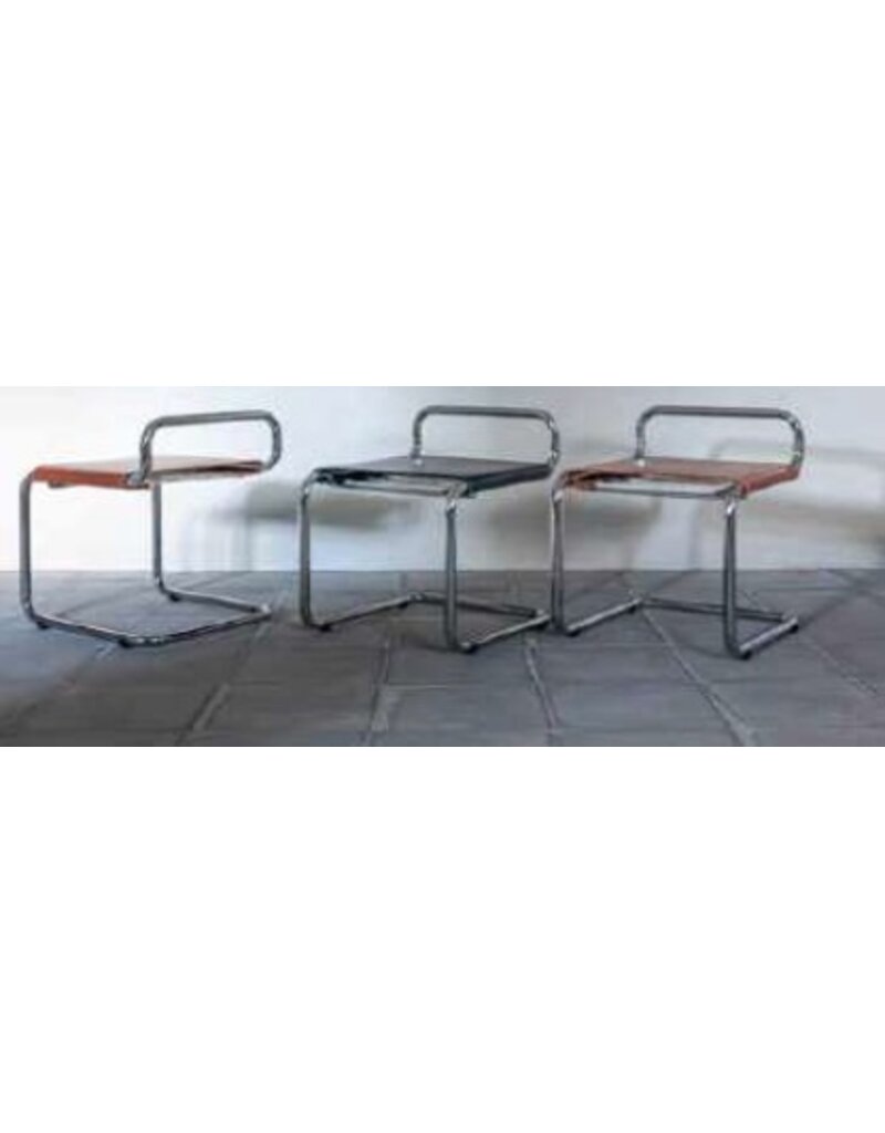 Be. Classics Be Classic Tabouret lage  kruk met rugleuning CG71-B-H40 Chrome Leather