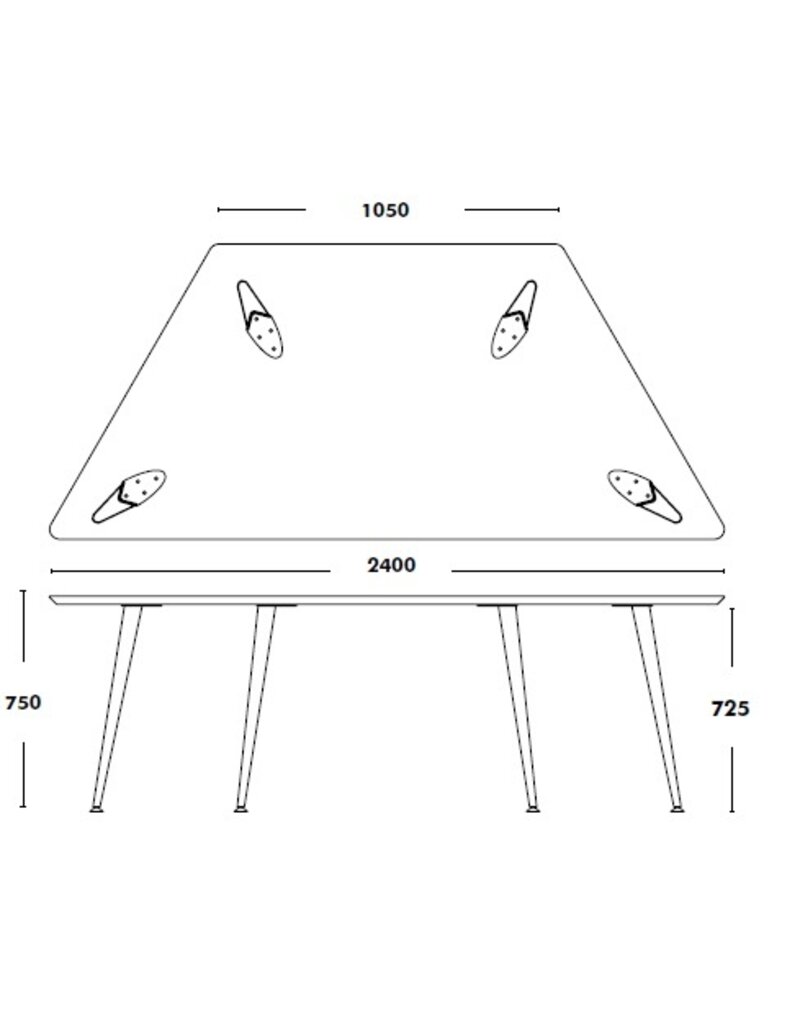 Ondarreta Ondarreta Do houten trapezium tafel