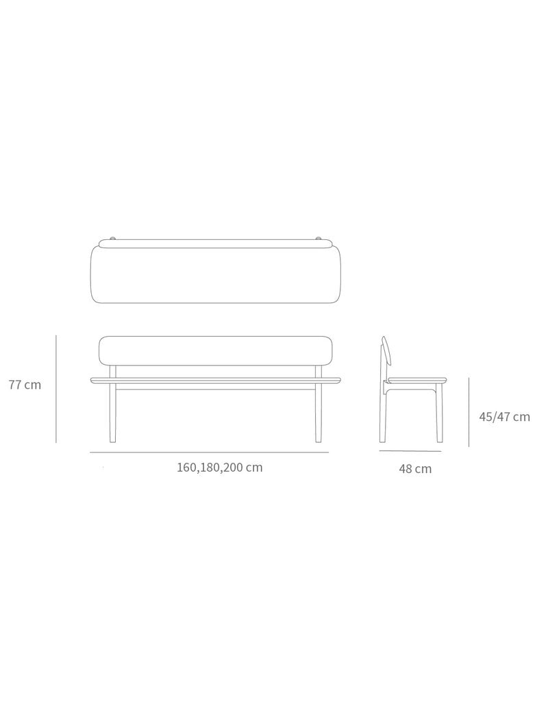Artisan Artisan Neva houten bank met kussen