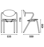 Adico Adico Arpa 2 terrasstoel stapelbaar, houten zitting