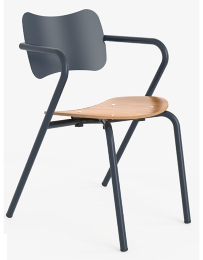 Adico Adico Arpa 2 terrasstoel stapelbaar, houten zitting