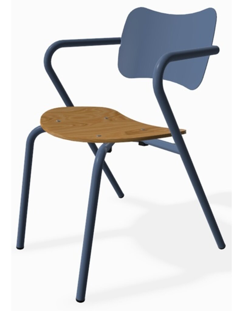 Adico Adico Arpa 2 terrasstoel stapelbaar, houten zitting