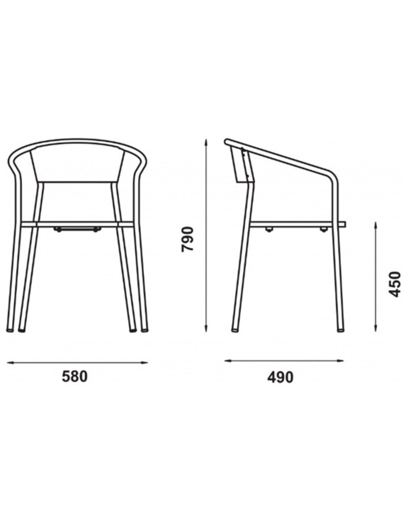 Adico Adico Andaluza terrasstoel stapelbaar, stalen zitting
