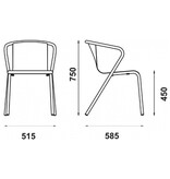 Adico Adico terrasstoel Manel aluminium, stapelbaar