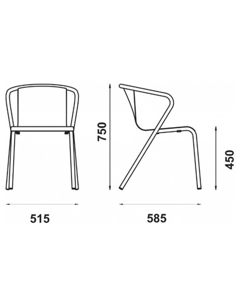 Adico Adico terrasstoel Manel aluminium, stapelbaar