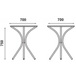 Adico Adico 591 stalen ronde bistro tafel