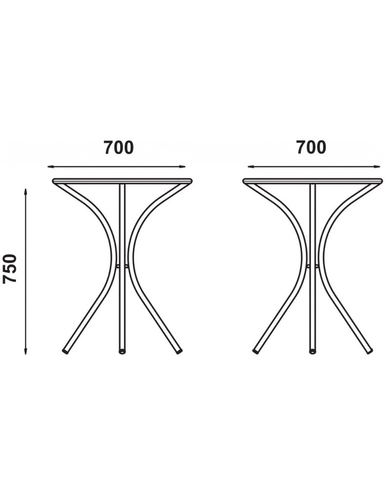 Adico Adico 591 stalen ronde bistro tafel