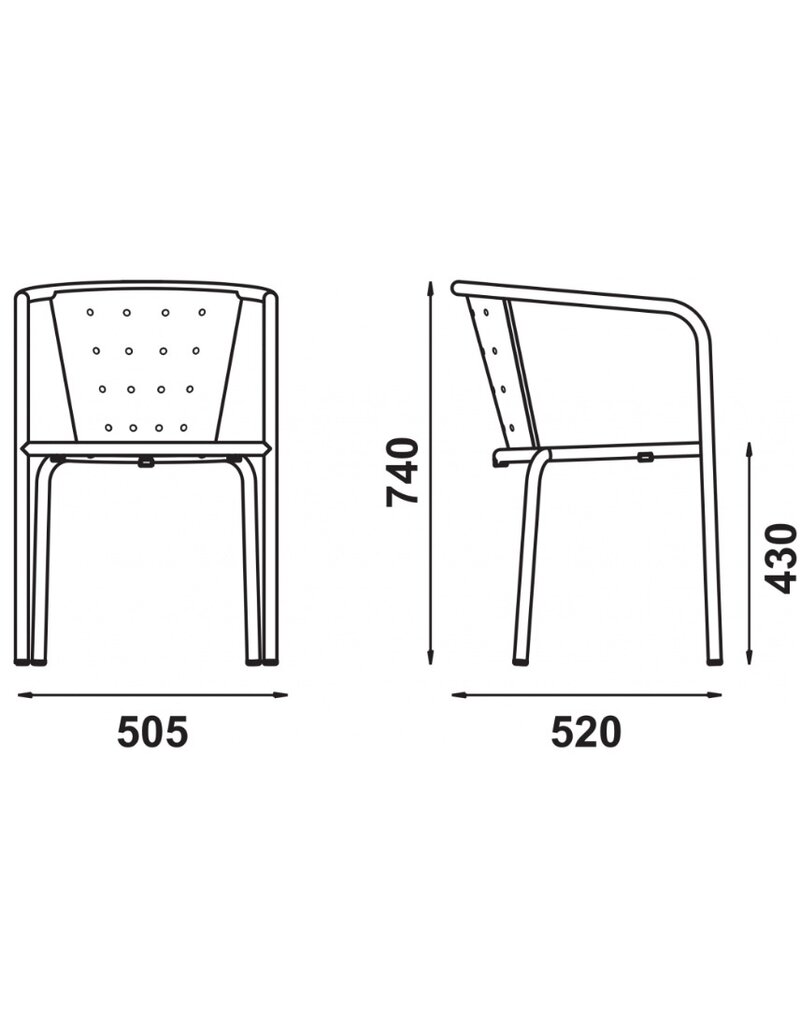 Adico Adico terrasstoel 508 stapelbaar
