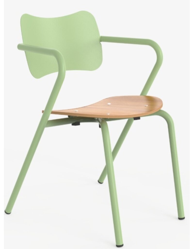 Adico Adico Arpa 2 terrasstoel stapelbaar, houten zitting