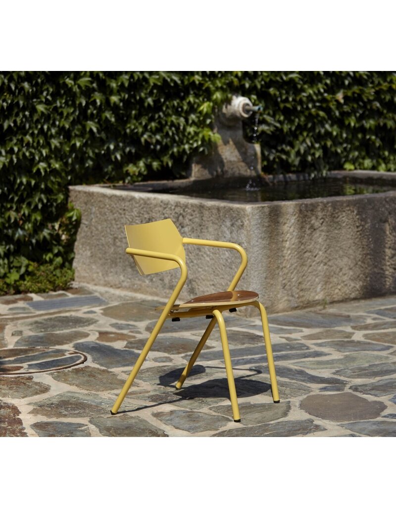 Adico Adico Arpa 2 terrasstoel stapelbaar, houten zitting