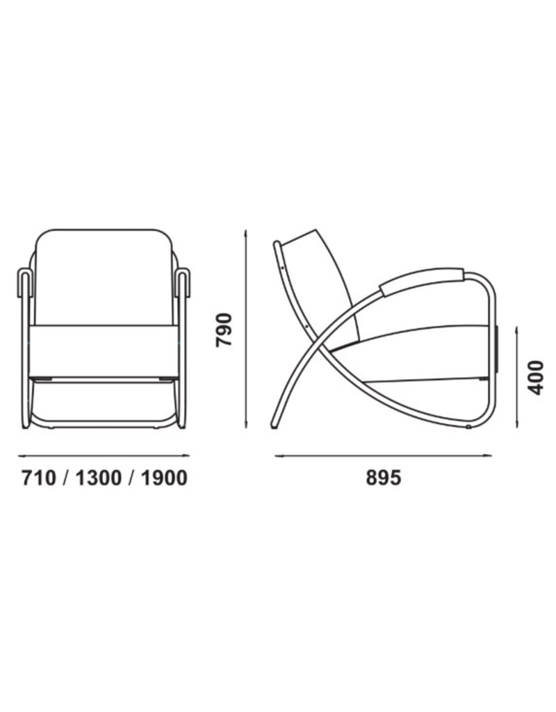 Adico Adico 298 bank in eco-leer, metalen buizen frame