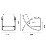 Adico Adico 298 Fauteuil in eco-leer, metalen buizen frame