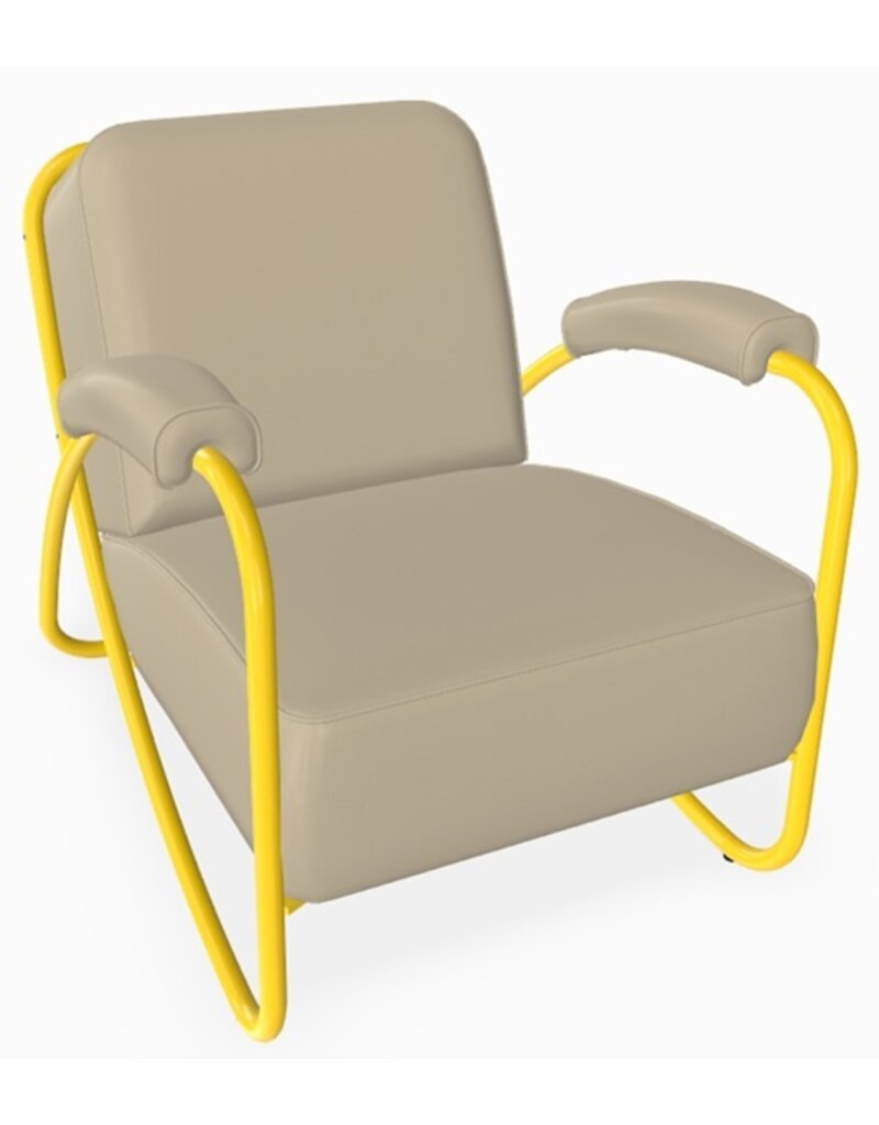 Adico Adico 298 Fauteuil in eco-leer, metalen buizen frame