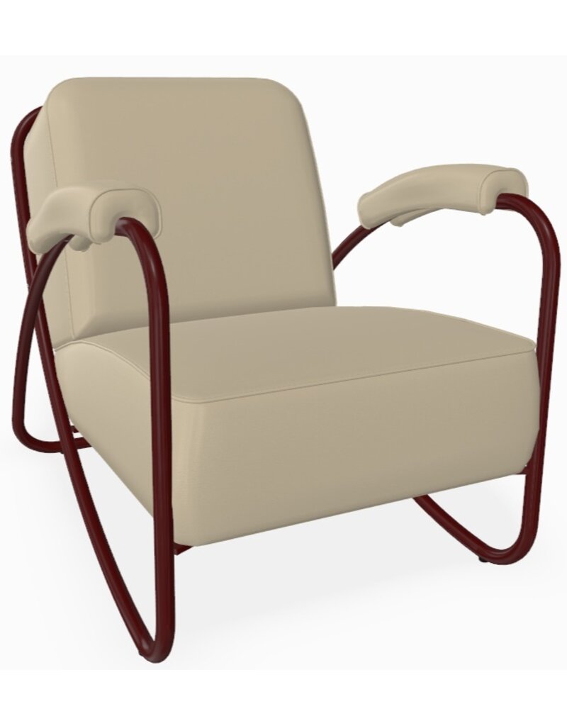 Adico Adico 298 Fauteuil in eco-leer, metalen buizen frame