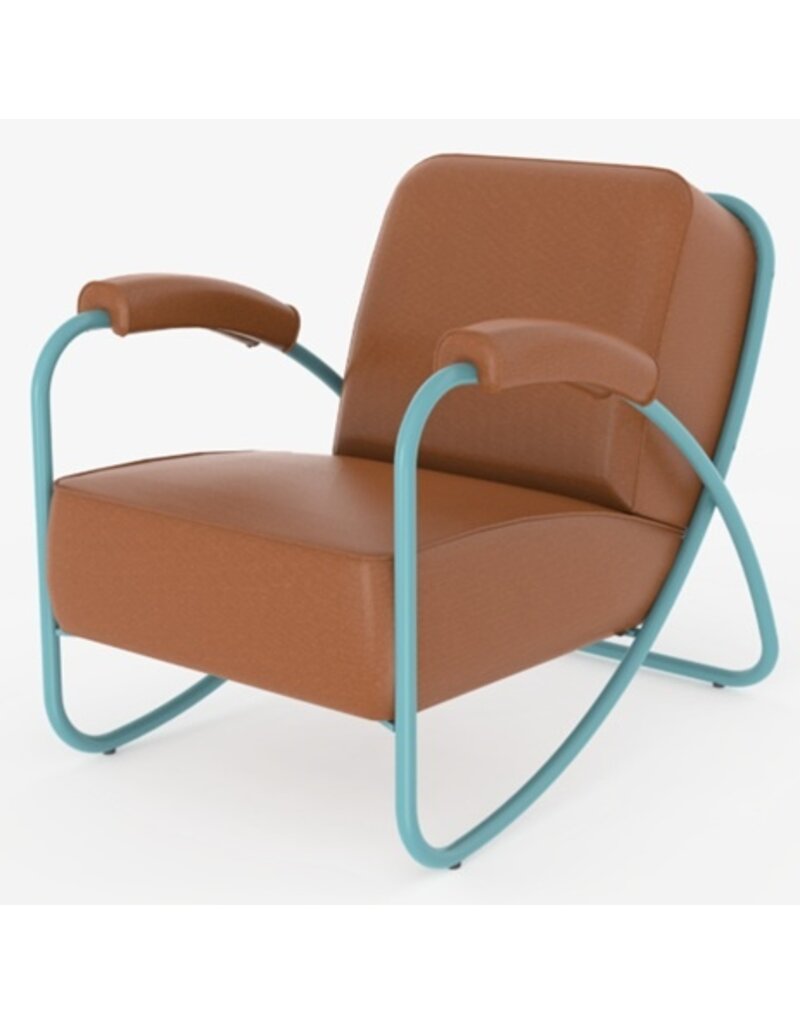 Adico Adico 298 Fauteuil in eco-leer, metalen buizen frame