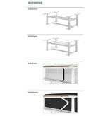 Voortman kantoormeubelen Voortman Hi-Tee elektrisch duo werkplek half gesloten