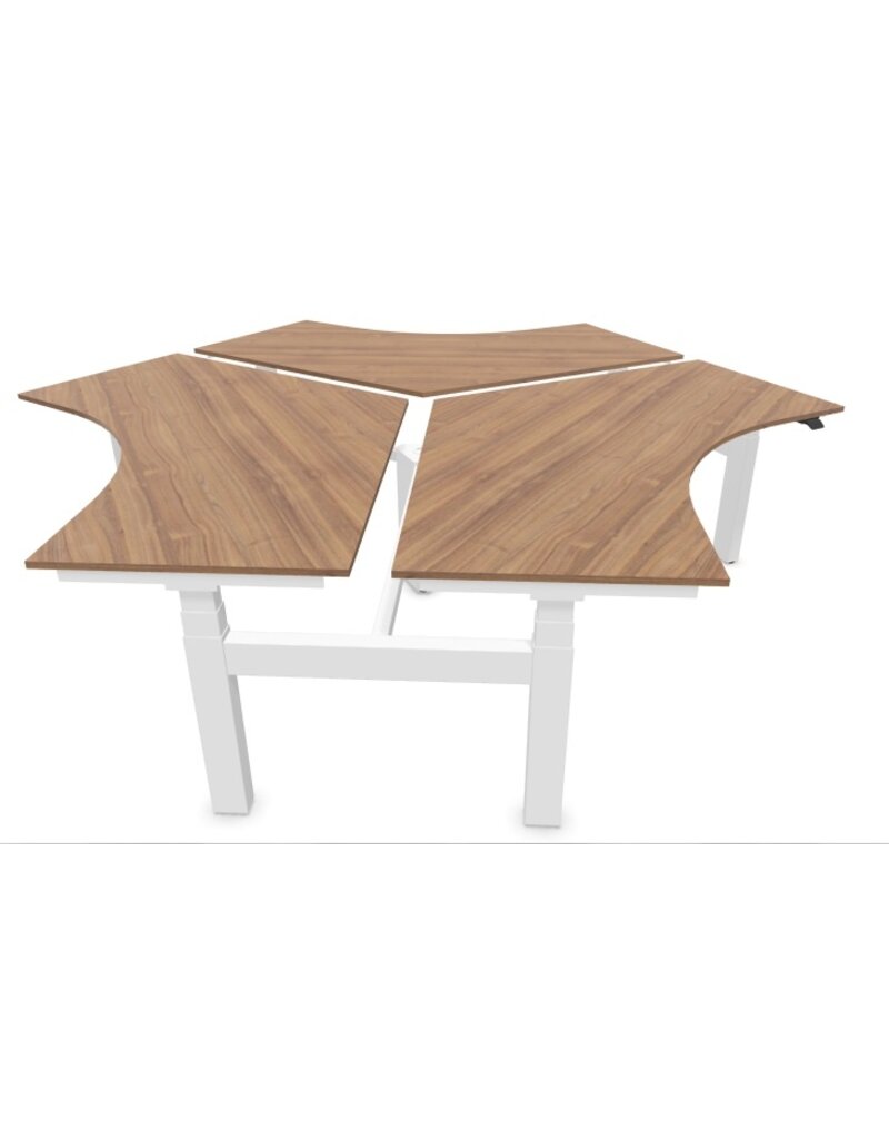 Voortman kantoormeubelen Voortman Hi-Tee zit-sta  3 persoons bureau