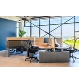 Voortman kantoormeubelen Voortman Hi-Tee zit-sta  3 persoons werkplek met zijwangen