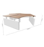 Voortman kantoormeubelen Voortman Hi-Tee zit-sta  3 persoons werkplek met zijwangen