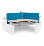 Voortman kantoormeubelen Voortman Hi-Tee zit-sta  3 persoons werkplek met zijwangen