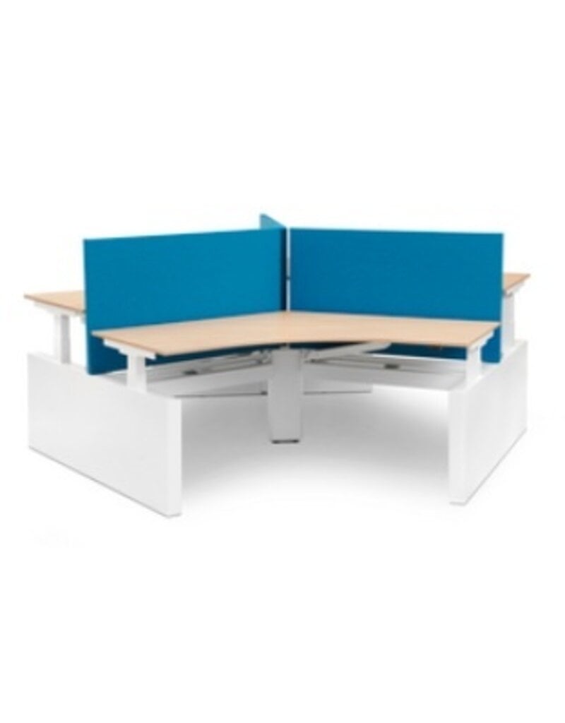 Voortman kantoormeubelen Voortman Hi-Tee zit-sta  3 persoons werkplek met zijwangen