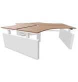 Voortman kantoormeubelen Voortman Hi-Tee zit-sta  3 persoons werkplek met zijwangen