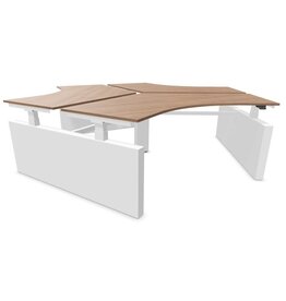 Voortman kantoormeubelen Voortman Hi-Tee Triple zit-sta 3 persoons bureau