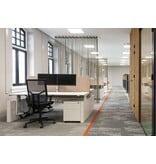 Voortman kantoormeubelen Voortman Hi-Tee zit-sta bureau met vast ladeblok