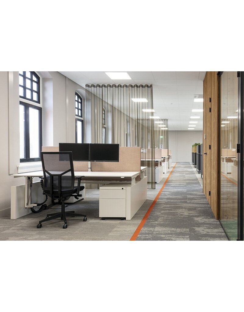 Voortman kantoormeubelen Voortman Hi-Tee zit-sta bureau met vast ladeblok