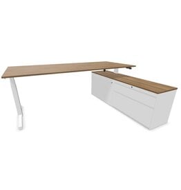 Voortman kantoormeubelen Voortman Hi-Tee zit-sta bureau met vast dressoir