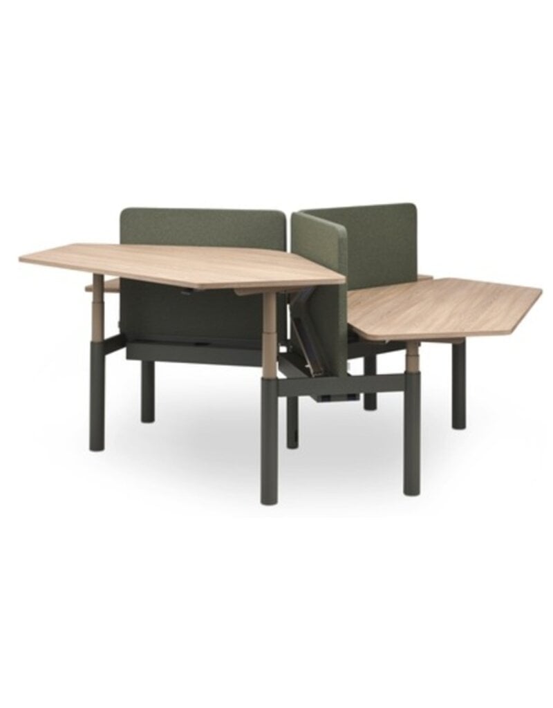 Voortman kantoormeubelen Voortman Halo Triple zit-sta duo werkplek 3 personen