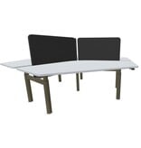 Voortman kantoormeubelen Voortman Halo Triple zit-sta duo werkplek 3 personen