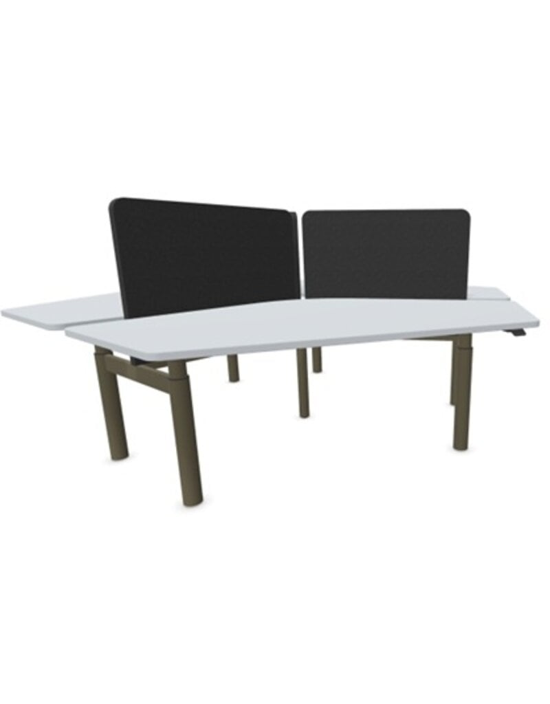 Voortman kantoormeubelen Voortman Halo Triple zit-sta duo werkplek 3 personen