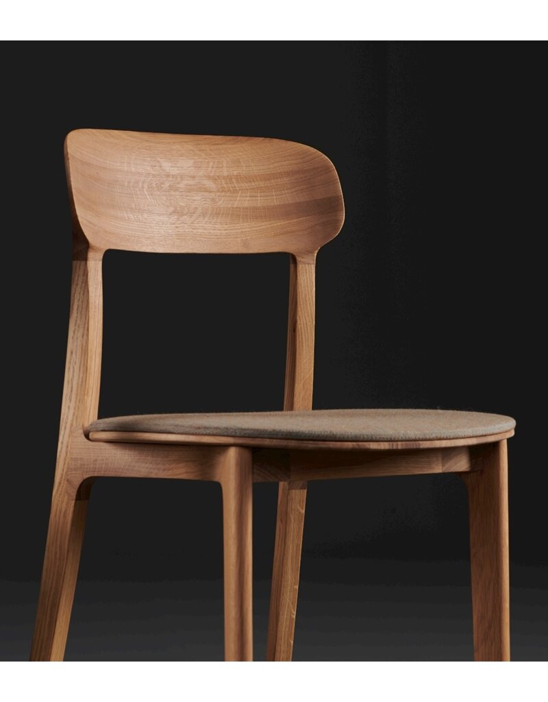 Artisan Artisan Tanka houten design eetkamer / restaurantstoel met kussen
