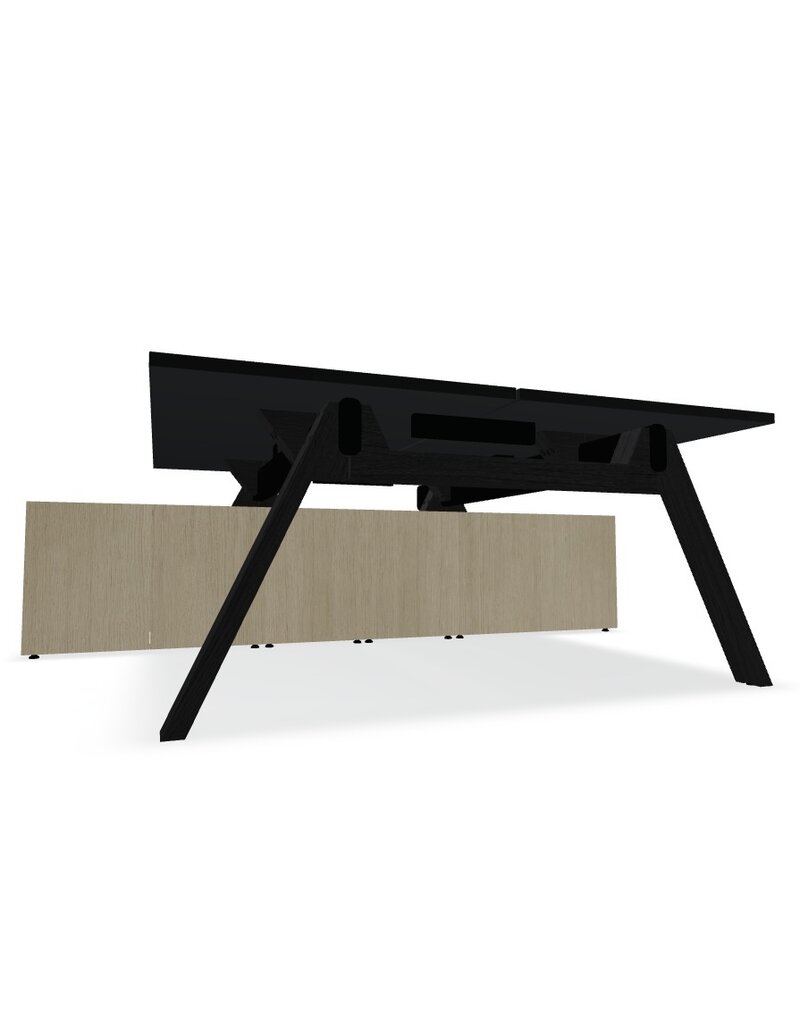 MDD MDD Viga bureau 2 personen met vast dressoir in fineer
