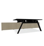 MDD MDD Viga bureau 2 personen met vast dressoir in fineer