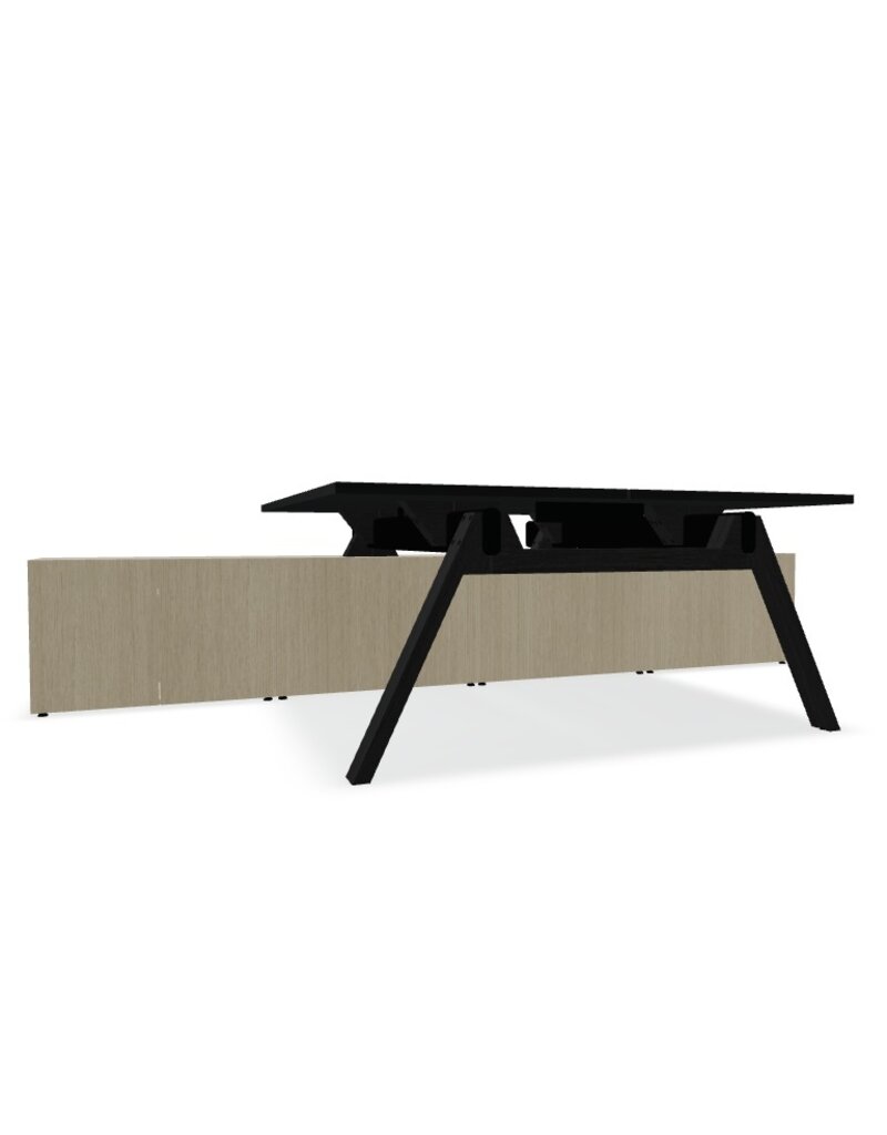 MDD MDD Viga bureau 2 personen met vast dressoir in fineer