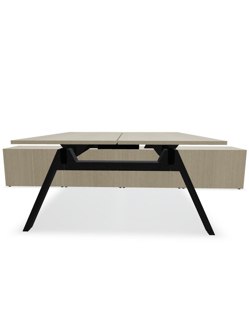 MDD MDD Viga bureau 2 personen met vast dressoir in melamine