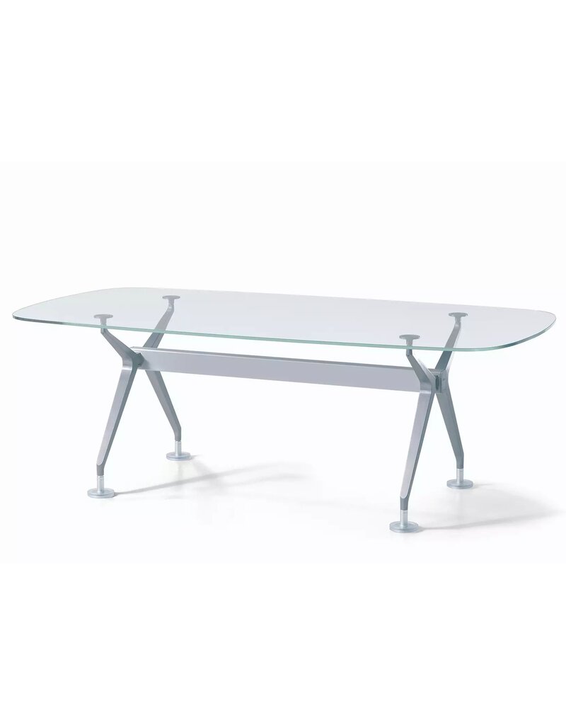 Interstuhl Interstuhl Silver glazen tafel / bureau