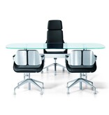 Interstuhl Interstuhl Silver glazen tafel / bureau