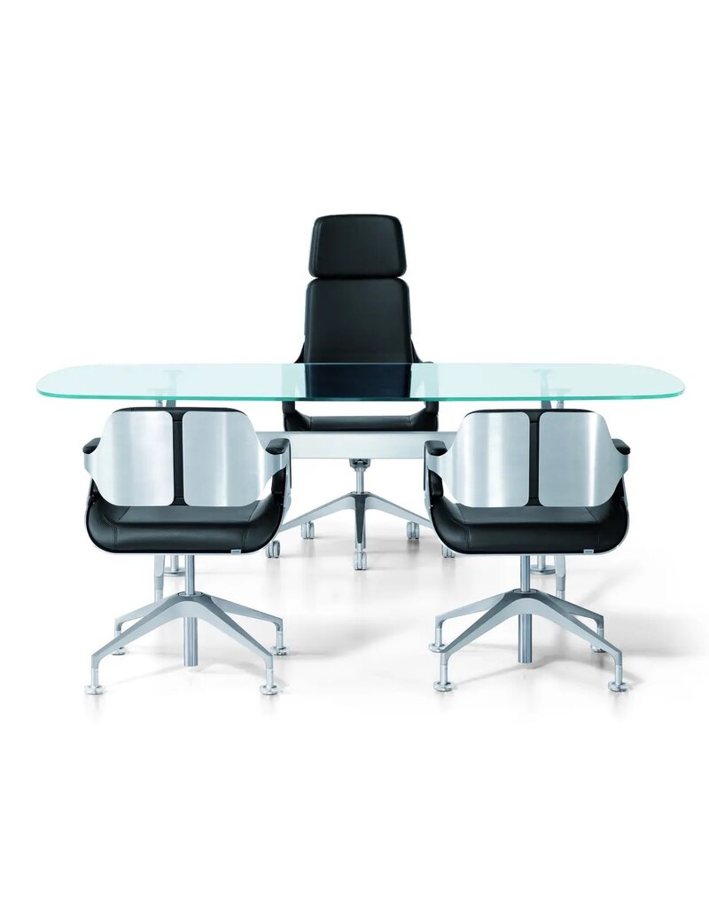 Interstuhl Interstuhl Silver glazen tafel / bureau