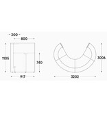 MDD MDD Valde gebogen modulaire receptiebalies / ontvangstbalies