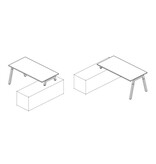 Bralco Bralco Polare modulair bureau met dressoir links- of rechtszijdig in veel kleuren leverbaar