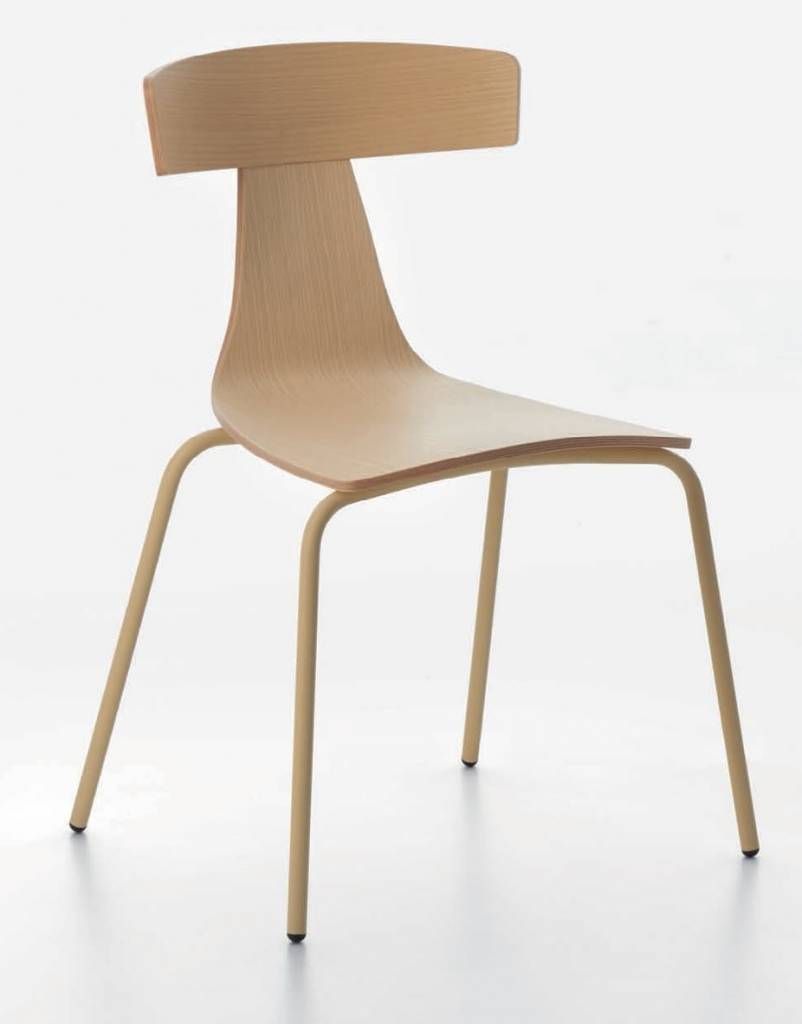 Plank Remo stoel met zitting en metalen - Design Online Meubels