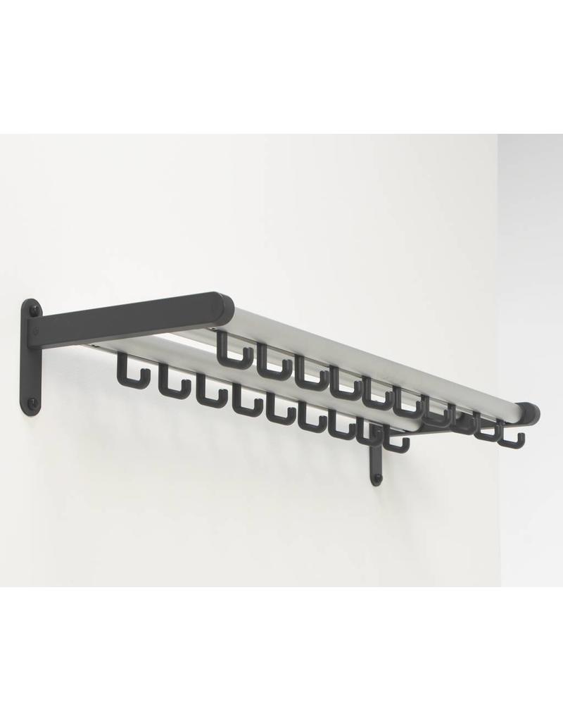 Functionals Functionals Tertio W2 aluminium wandkapstok met haken