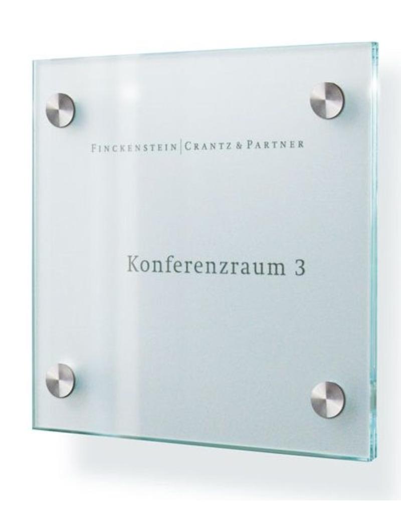 SignSystems SignSystems Cristallo glazen muurbordje 15 cm x 15 cm (4 pootjes)