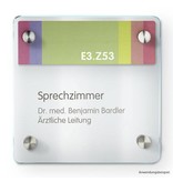 SignSystems SignSystems Cristallo glazen muurbordje 15 cm x 15 cm afgerond