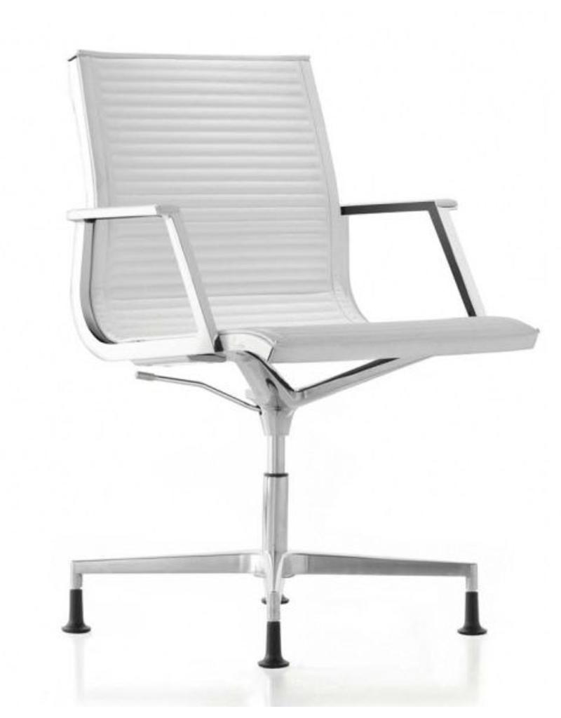 Luxy Luxy Nulite conferentiestoel, leer ribbed, frame chroom