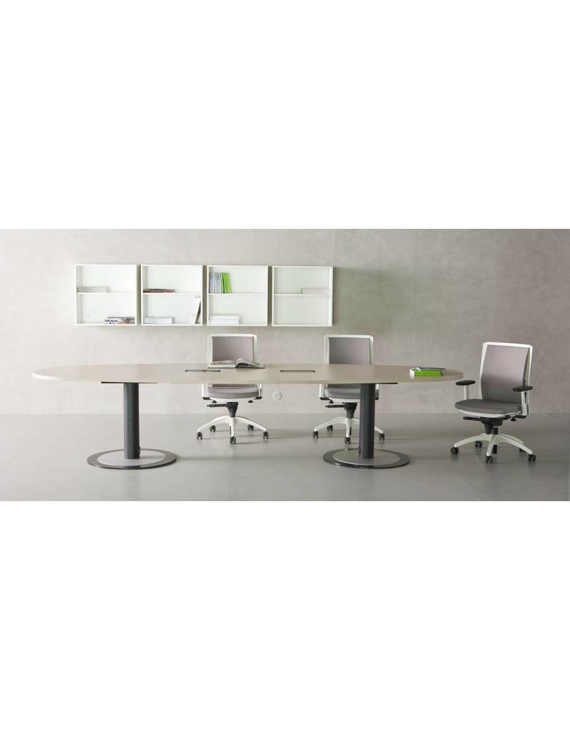 Fantoni Fantoni Tavoli Riunione ovale vergadertafel 360 cm met kabelmanagement